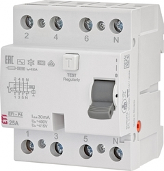 chránič EFI-P4 AC 25/0.03  (25A/4p/30mA) 10kA - typ "AC"