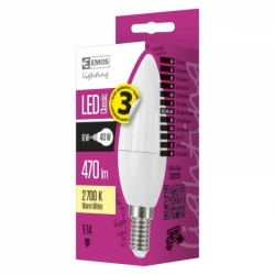 žárovka LED Classic Candle 5W, E14, 470lm, 2700K (teplá bílá)