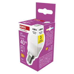 žárovka LED Classic Mini Globe 4,2W (40W), E14, 470lm, 4000K (neutr.bílá)