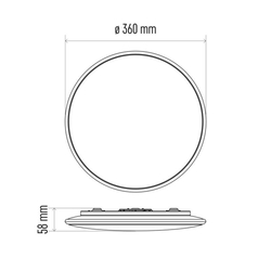 LED svítidlo EXCLUSIVE pr.360mm, přis.bílý, 24W, 80-1920lm, 2700-6500K, stmív, IP20