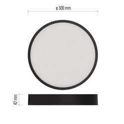 LED svítidlo NEXXO kruh 300, přis.černé, 28,5W, 2700lm, 3000-4000K, IP40/20