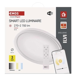 LED sv. ILVI WiFi  kruh 500mm, přis.bílé, 45W, stmív. 270-2700lm, 2700-6500K, IP20 GoSmart