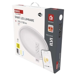 LED sv. ILVI WiFi  kruh 500mm, přis.bílé, 45W, stmív. 270-2700lm, 2700-6500K, IP20 GoSmart