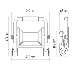 LED reflektor přenosný, 51W 4600lm 4000K (neutr.bílá) IP44