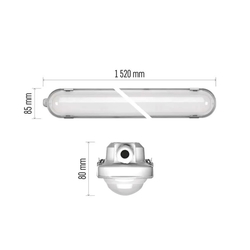 LED svítidlo MISTY 51W 4600-8150lm 4000K (neutr.bílá) IP66, 152cm