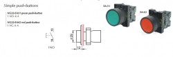 NG22-EA42 ovladač stiskací - červený, 1x rozpín.kontakt