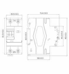 chránič + jistič OMRB10  B 16A  2pol. 2mod. 30mA  typ"A" - 10kA - OMU system