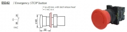 NG22-ES542  STOP tlačítko s aretací, 1x rozpín.kontakt