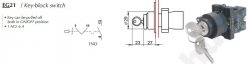 NG22-EG21 ovladač otočný 0-1 uzamykatelný s klíčem, 1x spín.kontakt