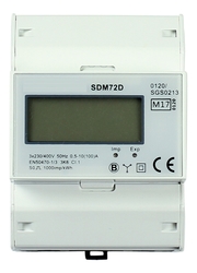 elektroměr 3f, 1saz. digitální DIN - SDM 72D MID, přímé měření 0,25-100A (4mod.)