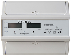 elektroměr 3f, 2saz. digitální DIN - DTS 353 2L, přímé měření do 100A (7mod.)