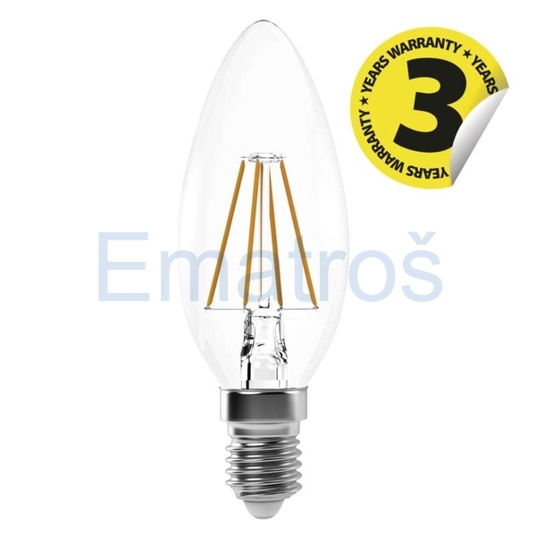 žárovka LED Filament Candle 6W, E14, 810lm, 2700K (teplá bílá)