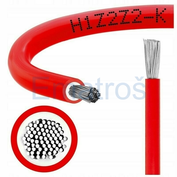 kabel pro FVE Solar H1Z2Z2-K  1x6  1kV  červený