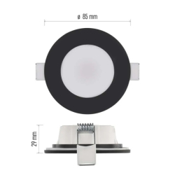 LED svítidlo LORI pr.85, vest.černé, 4,5W, 345lm, CCT 2700/4000K, IP65